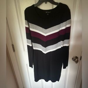 BCX Black and Red Long Sleeve Sweater Dress